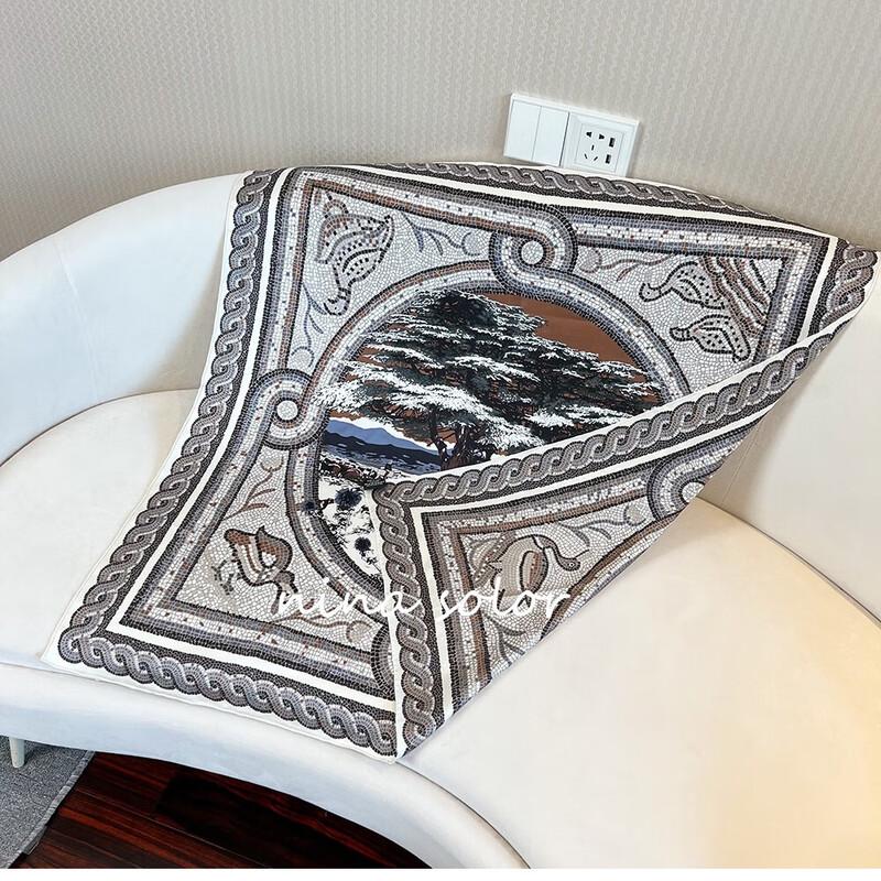 NINA SOLOR Vintage Nomadic Twill Silk Scarf