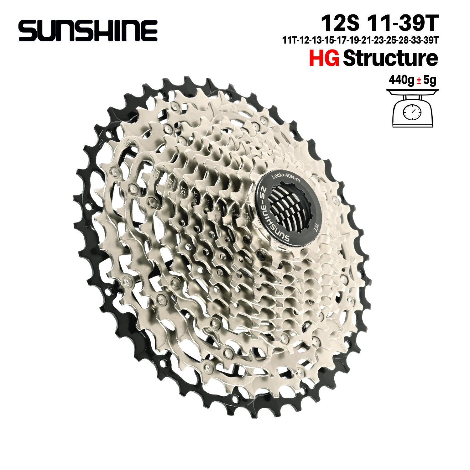 Hg 12 Speed Cassette Lightweight Mtb K7 12-Speed 11 42T 44T 50T 52T Sprocket 12V 42 44 50 Mountain Bike Flywheel 12S 11-39T Silver