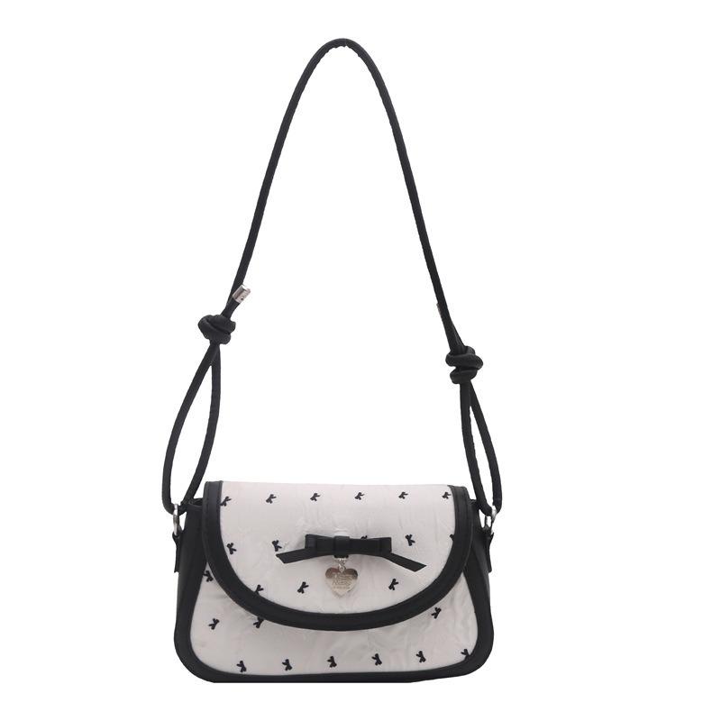 Niche Sweet Girl Underarm Bag Women's Bow Shoulder Small Square Bag Summer New Messenger Bag