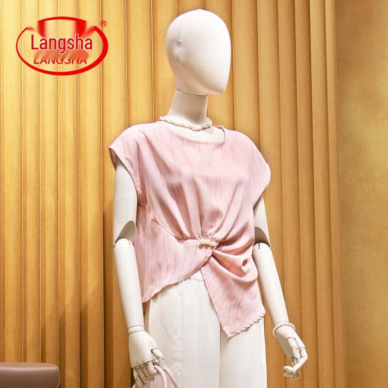 LangSha Middle-Aged Women s Summer Chiffon Tops & Sets 4XL