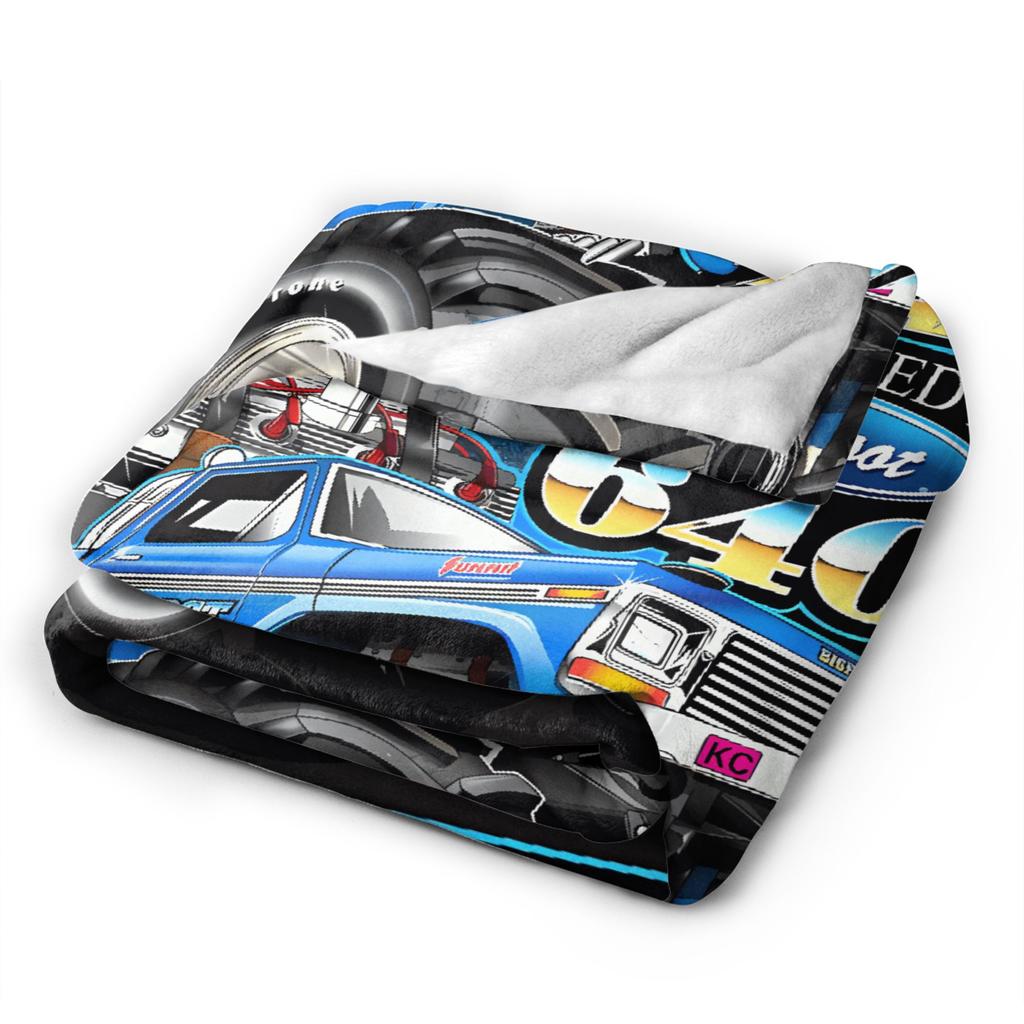 Monster Trucks Car Loves Super Soft Blanket  Girls Boys Plush Throw Blanket Graphic Couch Chair Flannel Bedspread Sofa Bed Cover