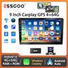 9Inch 2 DIN Car Stereo Radio Wirless Carplay Android Auto Car Stereo Bluetooth 64G GPS Navigation RDS WiFi USB FM DAB+CAM