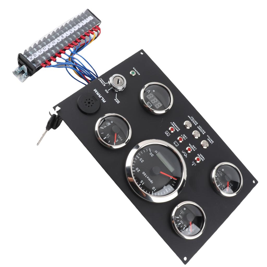 5-teiliges Instrumentenpanel-Set Rote LED 12 24V 85mm Drehzahlmesser Kraftstoffstand Wassertemperatur Öldruck Voltmeter