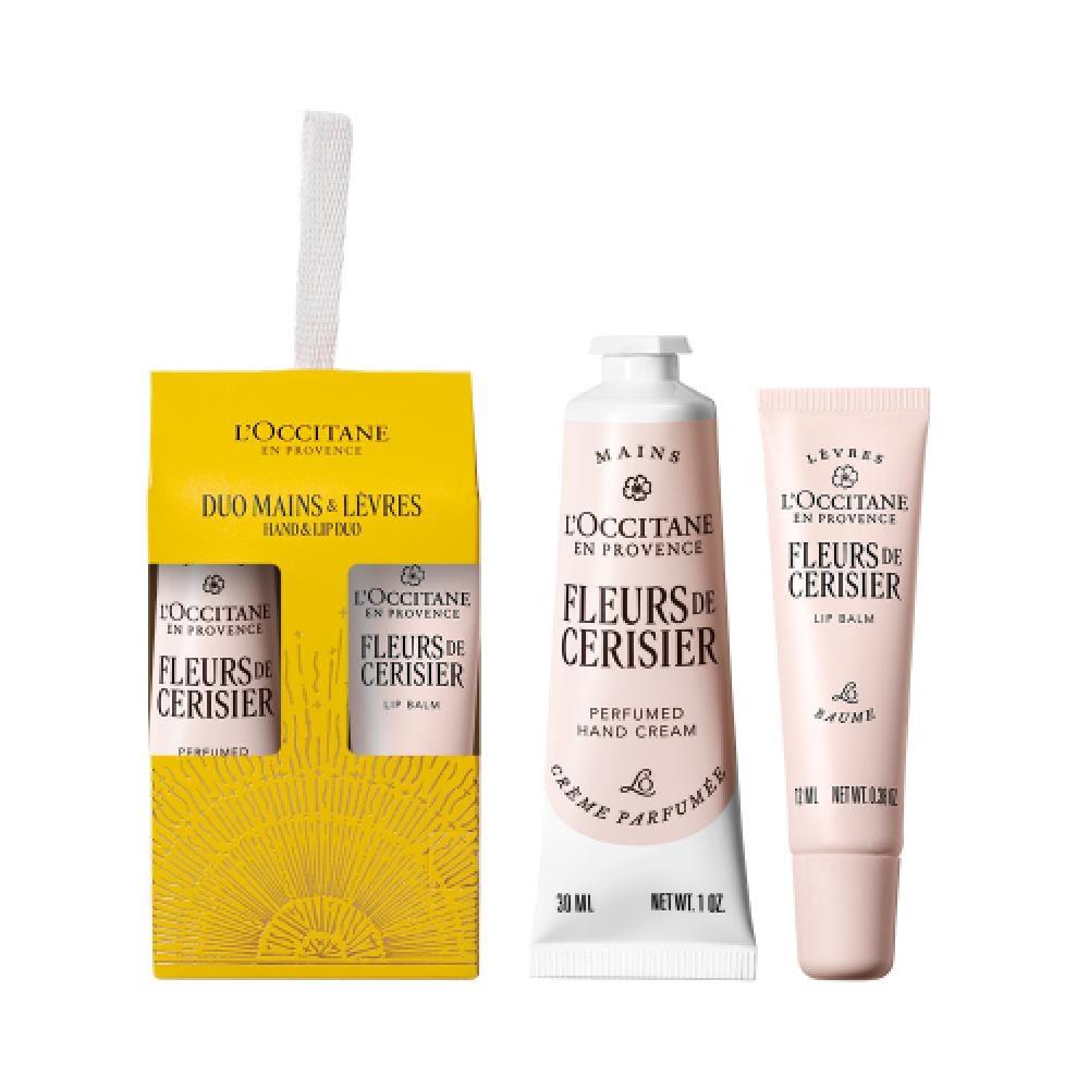 Loccitane 2025 Holiday Cherry Blossom Hand   Lip Duo 001 HOLIDAY CHERRY BLOSSOM HAND AND LIP DUO