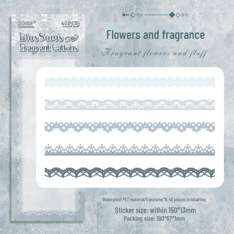 

Набор наклеек Yuezhen Creative Floral Lace – Премиальные наклейки для справочника домашних животных