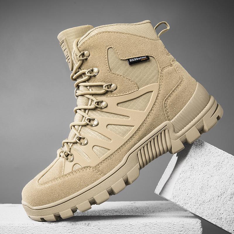 Large Size Outdoor Field Training High-top Desert Combat Boots Training Men's Shoes Men's Mountaineering Shoes Outdoor Sports Shoes