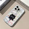 Line Black Cat for IPhone17ProMax for Apple Phone Case 16/14/1 3/12 All-Inclusive Soft Cover