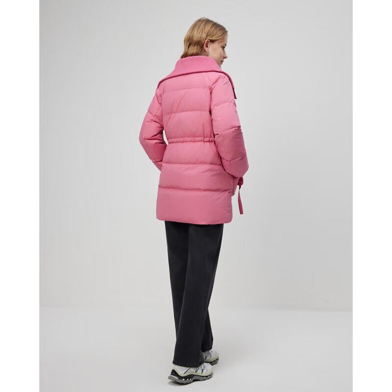 IEF Französischer Modischer Mittellanger Daunenmantel mit Großem Revers