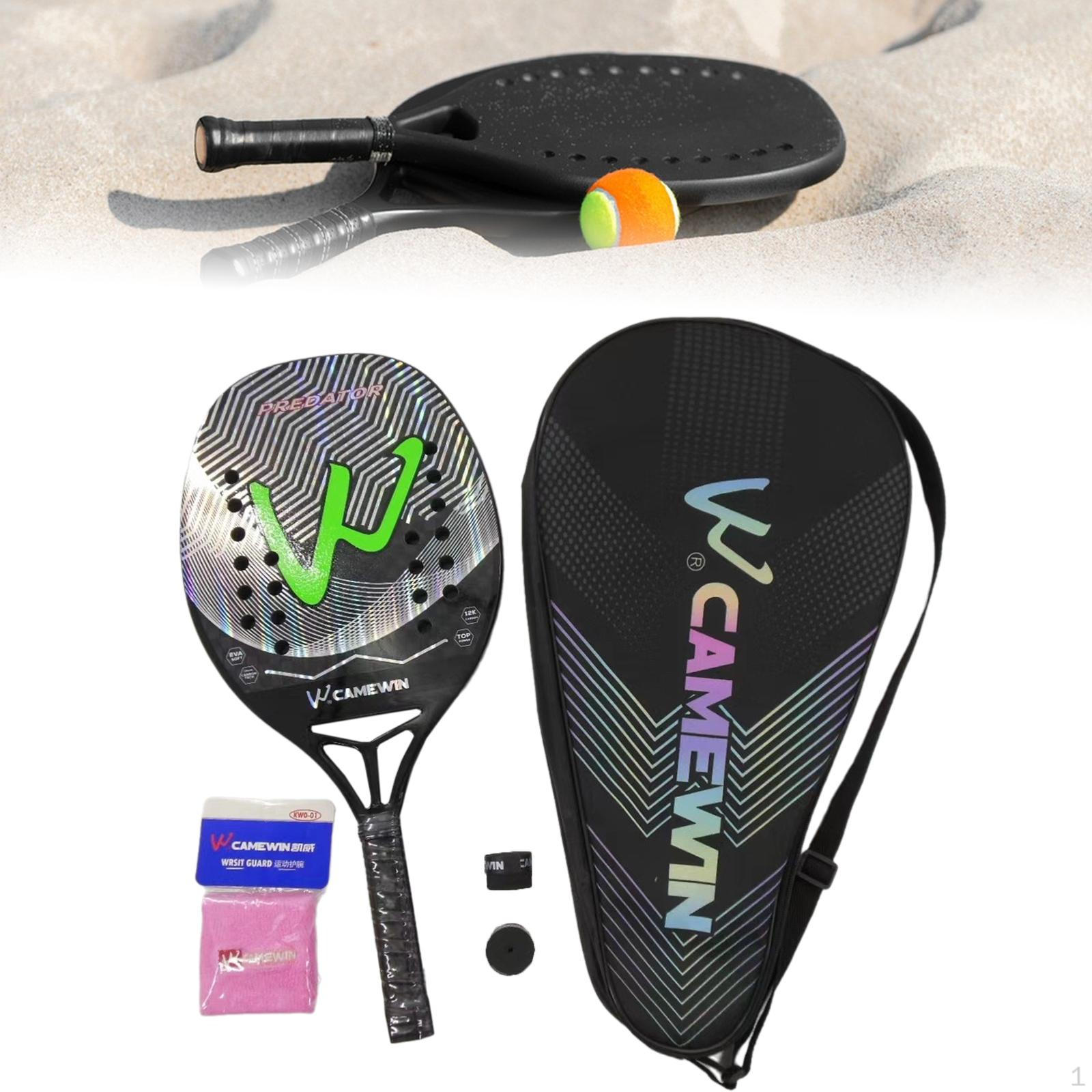 

Beach Tennis Racket Racquet for Kids Portable Lightweight Carbon Fiber зелёный