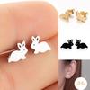 Korean Cute Rabbit Animal Stud Earrings - Stainless Steel
