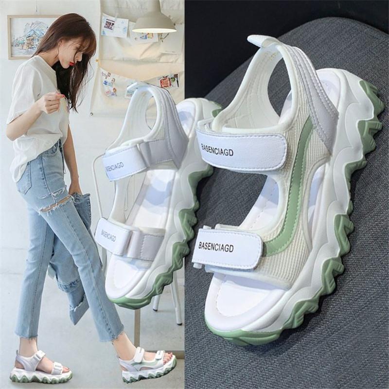 Women Casual Fashion Breathable Ladies Shoes 2024 Summer Thick Bottom Wear-Resisting Platform Shoes Female Comfortable Sandals