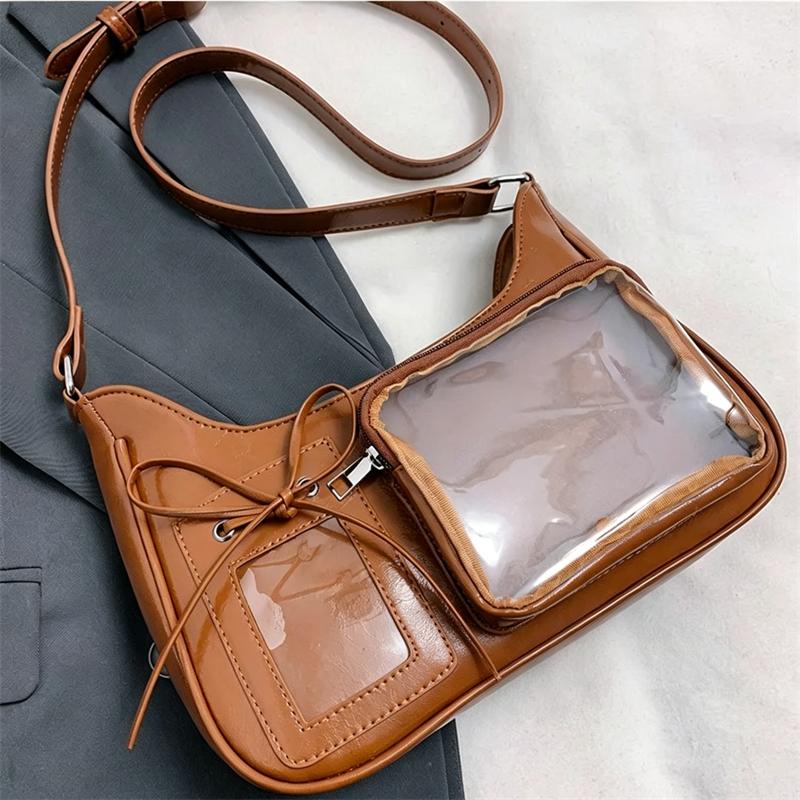 Y2k Harajuku Taška přes rameno Dámská Korejská Průhledná Ita Taška Školní Crossbody Taška Dámská Japonský Návrhář Preppy Kabelka Peněženka