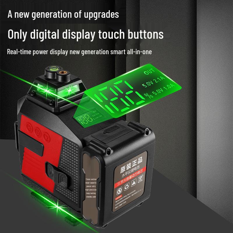 High-Precision 12/16-Line Green Infrared Laser Level for Indoor/Outdoor with Auto-Leveling