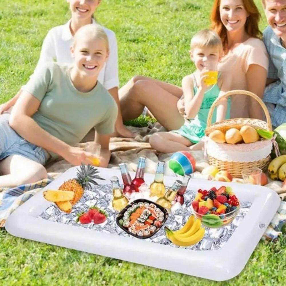 PVC Inflatable Floating Tray Portable Salad Tray Funny Inflatable Serving Bar Pool Party