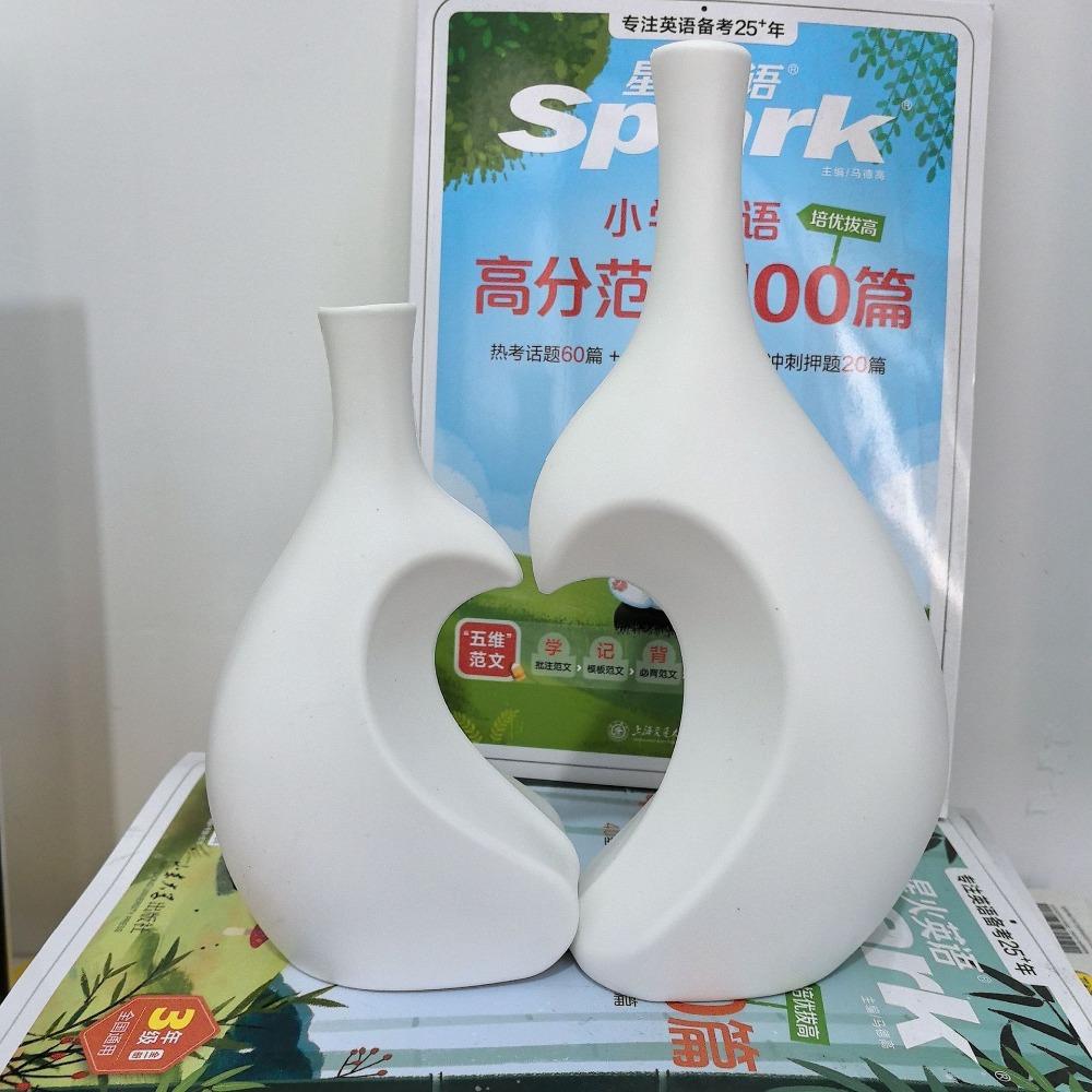 

A Set Heart-Shaped Irregular Shape Vase Solid Color Water Cultivation Vase Creative Ceramic Vase Style3
