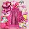 Pink Lip Ice Cream Roller Skate Foil Balloon Birthday Party Decor Set