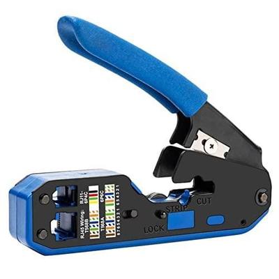RJ45 Crimp Tool Kit, CAT5 CAT5e CAT6 Ethernet Crimper Modular Data Cable Stripper Cutter for Standard RJ11/RJ12 and RJ45 Connectors