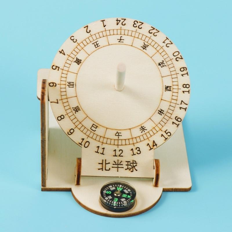Sundials Clocks Home Decorations Scientific Models Wooden-Sundials Models Geography Teaching Tool