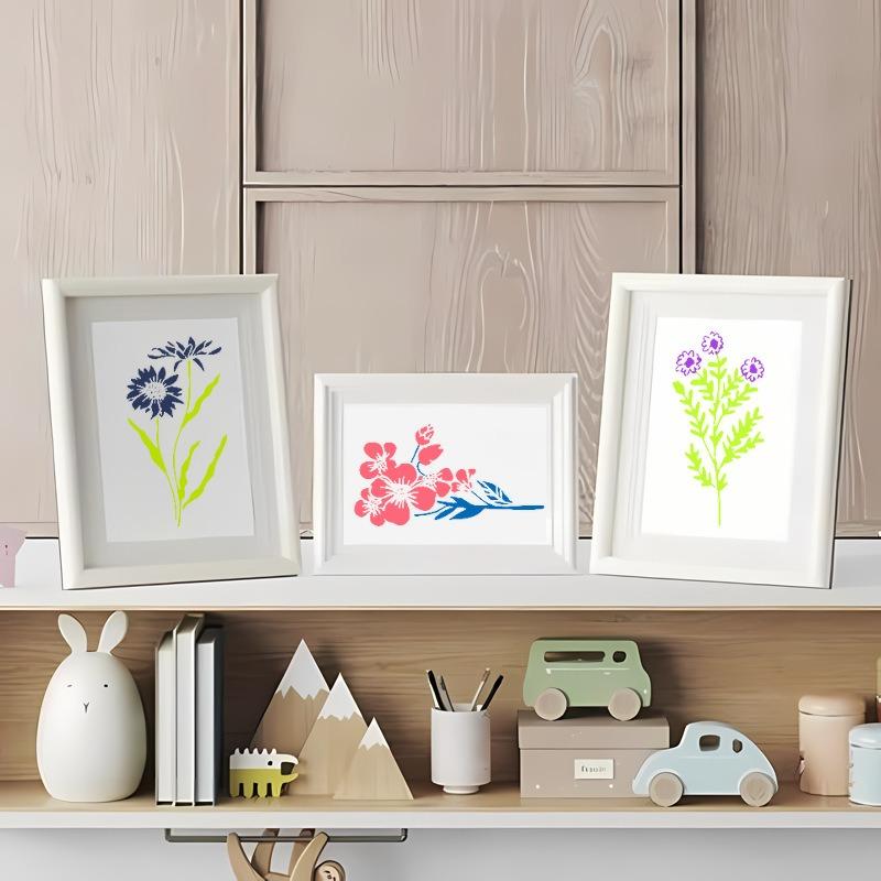 Wildflower Painting Template  Reusable Painting  Flowers and Plants  Inkjet Pet Graffiti  Washable