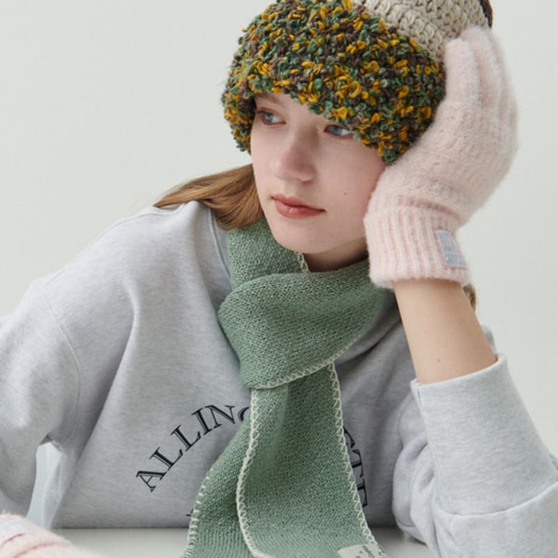 ALLINCOMPLETE Z Stitch Knit Mini Muffler (6 Colors)