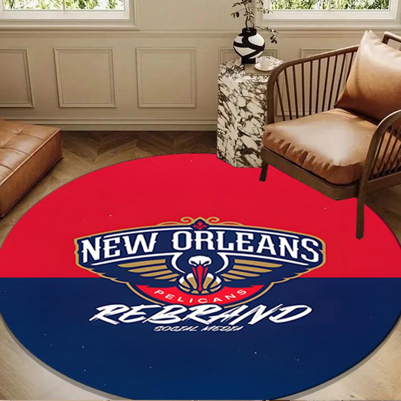 Orleans Pelicans Rebrand Round Mat, Anti-slip Circle Carpet Chair Rug For livingroom,Bedroom, Doormat Home Decor Gift Christmas Gifts