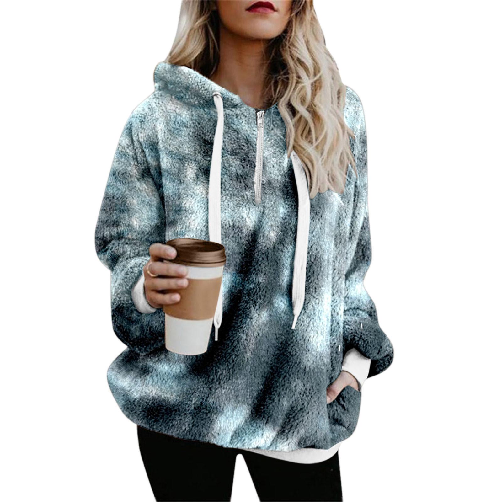 

Женский модный осенне-зимний двусторонний бархатный свитер с капюшоном и мягким принтом, топы S