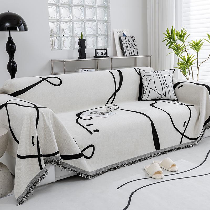 Chenier Sofa Towel Full Cover Fabric All Season Universal Straight Row One-piece Anti Slip Cover Blanket