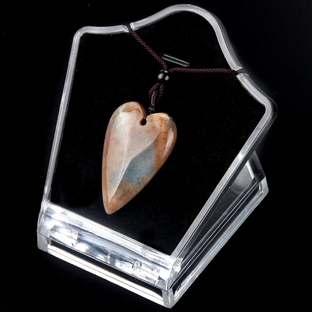 1 Stück Herz-Edelstein-Halskettenanhänger, Reiki-Heilkristall-Quarz-Amethyst-Achat-Stein-Anhänger mit Kette, Halsketten für Frauen, Schmuck, Geschenke, 40 x 25 mm