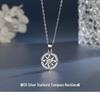 Elegant 925 Sterling Silver Eight-Pointed Star Necklace with Inlaid Diamonds - Women's High-End Niche Compass Pendant.