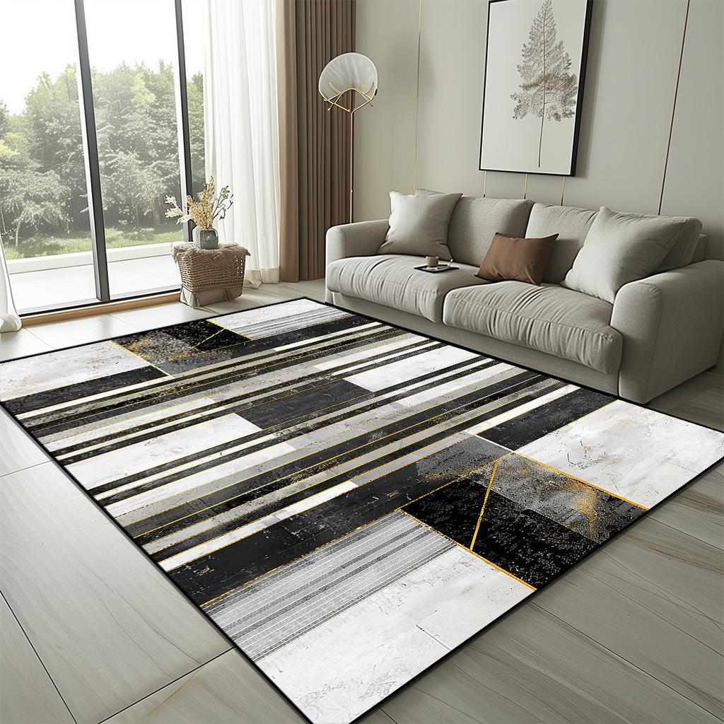 Luxury Geometric Carpet for Living Room Modern Decoration Home Rug Soft Machine Washable Rugs for Bedroom Large Sofa Floor Mats