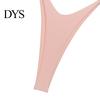 Thong Low Rise Elastic Waistband Solid Color Lady Panties Sexy Double Straps Bikini Style Briefs
