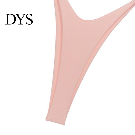Thong Low Rise Elastic Waistband Solid Color Lady Panties Sexy Double Straps Bikini Style Briefs