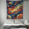 Space Wall Tapestry Aesthetic Wall Hanging Printed Fabric Blanket Decorative Tapestries for Bedroom Living Room Home Decor