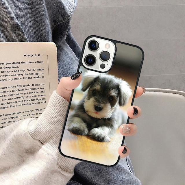 Cute Miniature Schnauzer Puppy Phone Case Cover for iPhone 17 Air 16 16e 15 13 14 11 12 Pro Max Max Plus Coque Fundas Shell