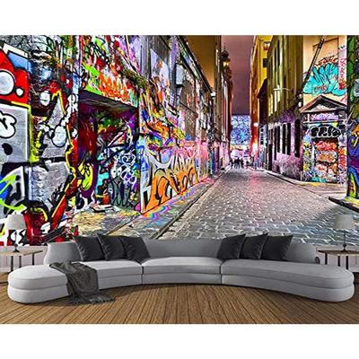 Papel Pintado Graffiti Callejero Mural de Pared Graffiti Removible Adecuado Para Decoración de Ktv Bar Restaurante Papel Pintado Graffiti Grande