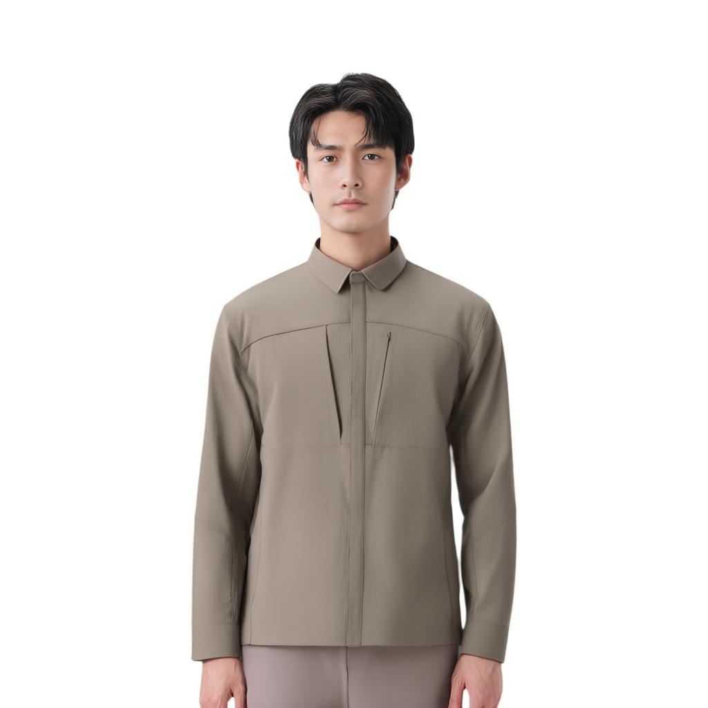 Anta Champion Travel Series Solid Color Button Soft Simple Versatile Long Sleeve Shirt Men Shirts 152610633-1