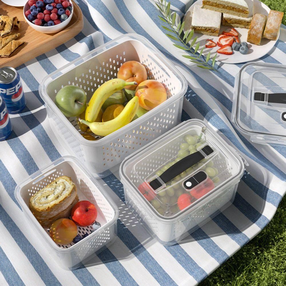 800/1700/3150ML Double-layer Storage Box Large Capacity Fridge Freezer Box