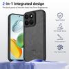 KEYSION Matte Translucent Black Phone Case for HONOR X7d 5G Silicone+PC Clear Shockproof Back Cover for Honor 400 Smart 5G