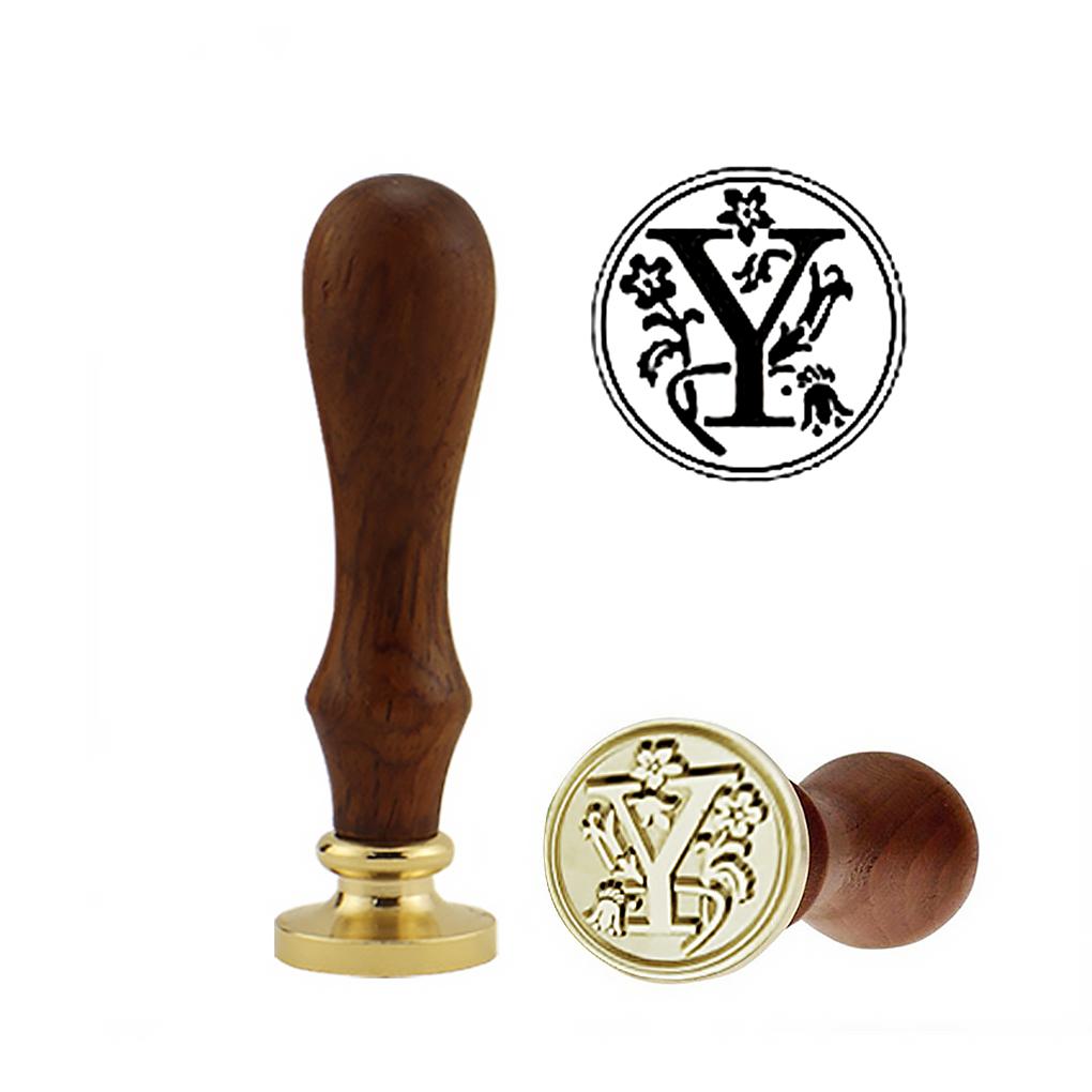 Letters Sealing Wax Seal Kit Retro Seal Stamp Set with Wood Handle and