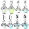 Fit Original Bracelet Copper Glowing Firefly Charms Pendants For Women Jewelry Making Gift