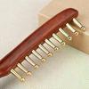 1 Pcs Sandalwood Massage Comb With Wide Teeth Unblocks The Meridians Of The Head The Brass Meridian Scalp And Hair Therapy Comb