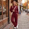Completo da Donna 2 Pezzi con Felpa con Cappuccio Girocollo a Manica Lunga e Pantaloni, Tuta Casual per l'Uso Quotidiano