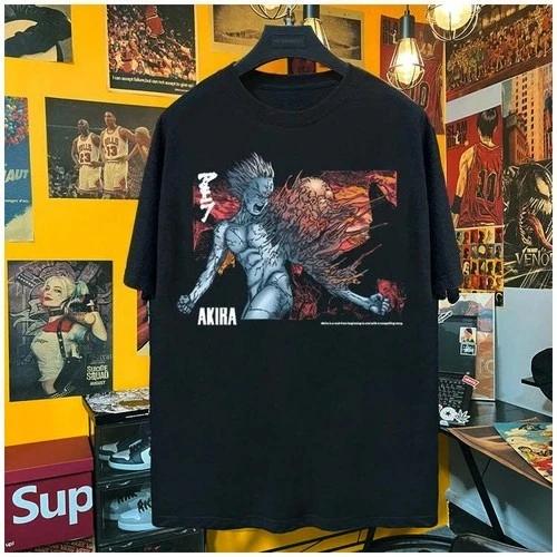 

2025 hip top Akira Anime Rare 90 s Moive Black Retro Unisex T-shirt Reprint Casual and comfortable summer cotton Oversized Tee 4XL