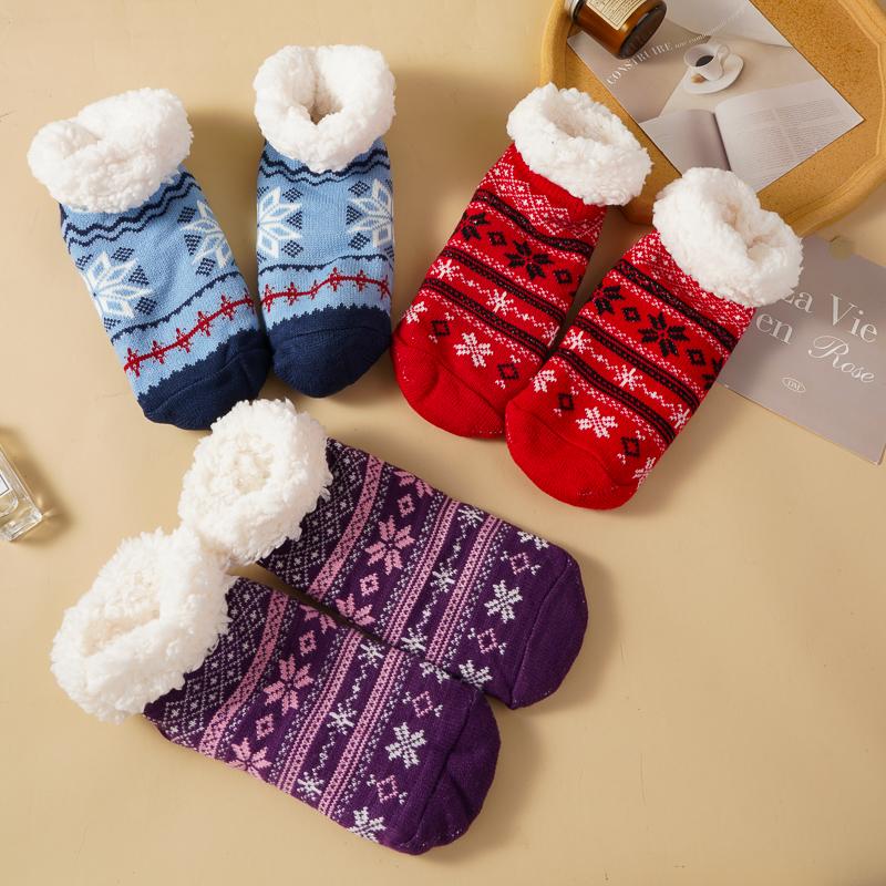 Women Thicken Winter Warm Non-slip Floor Socks Snow Sleep Carpet Slipper Socks