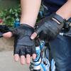 New Sheepskin Half Finger Sports Gloves Tactics Half Fitness Exercises Outdoor Cycling Sunshade Leather Gloves
