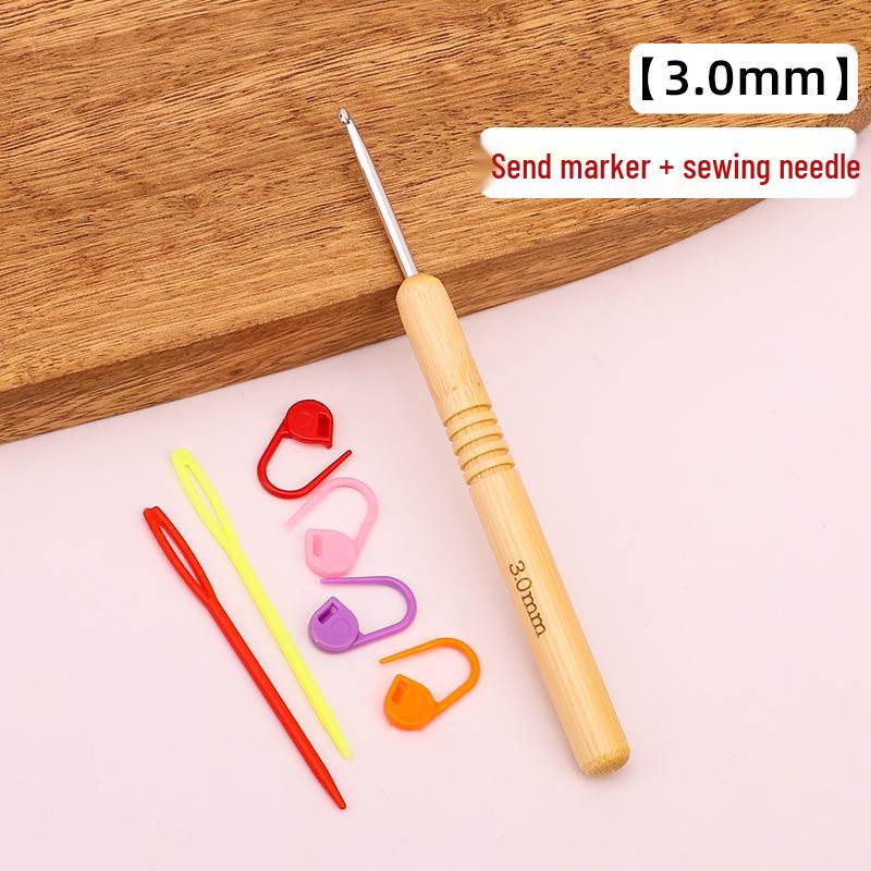 Set croșete din lemn rotunde pentru proiecte cu fir: Pulover, Păpușă, Papuci de casă și Pachet Material Tricotat