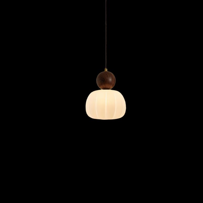 Rechargeable Walnut Bedside Pendant Light