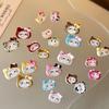 10Pcs/Bag 3D Cartoon Hello Kitty Nail Charms Mixed Resin Kitty Cat With Bowknot Nail Art Decoration Kawaii Glittery Kt Nail Part