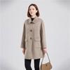 Cappotto Donna in 100% Lana Double-Faced di Media Lunghezza con Chiusura a Leva