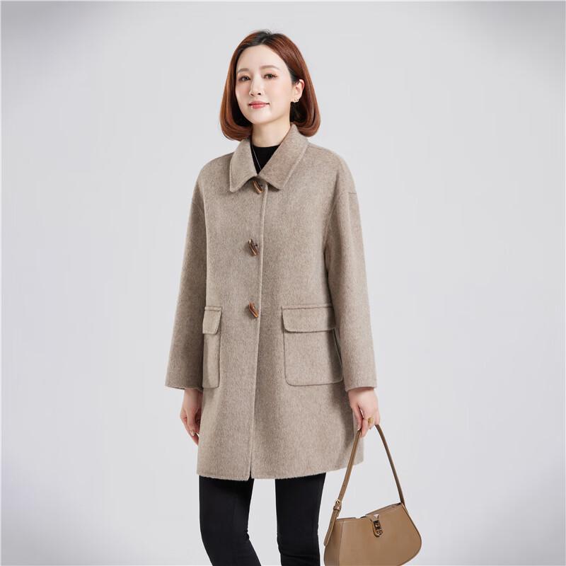 Cappotto Donna in 100% Lana Double-Faced di Media Lunghezza con Chiusura a Leva